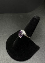 14k gold amethyst ring w diamonds