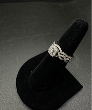 14k white gold braided wedding set w 22pt princess cut center diamond