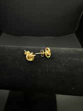 14k gold love knot stud earrings
