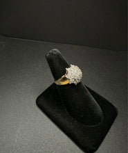 10k gold diamond encrusted cluster ring