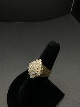 14k yellow gold vintage cluster ring