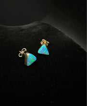 14k gold fire opal stud earrings