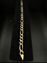 14k yellow gold diamond cut Figaro link bracelet