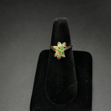 10k black hills gold ring w emeralds