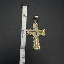 10k yellow gold bubbly cross