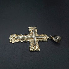10k yellow gold bubbly cross