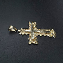 10k yellow gold bubbly cross