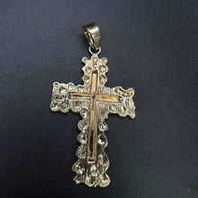 10k yellow gold bubbly cross