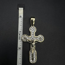 10K yellow gold cross w czs & jesus