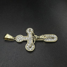 10K yellow gold cross w czs & jesus