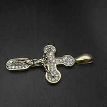 10K yellow gold cross w czs & jesus