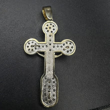 10K yellow gold cross w czs & jesus