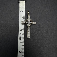 10k gold cross w diamonds & heart