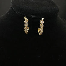 10k gold diamond encrusted hanging stud earrings