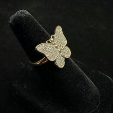 10K gold butterfly ring w czs