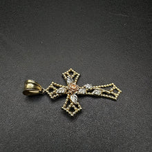 10k gold cross w rose