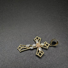 10k gold cross w rose