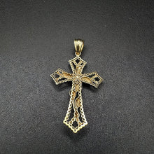 10k gold cross w rose