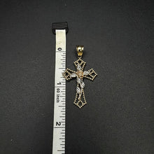 10k gold cross w rose