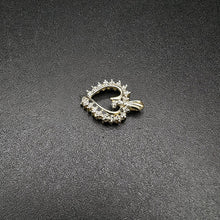 10k gold heart pendant w czs