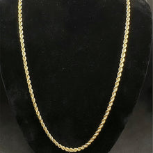 10k yellow gold rope chain, 24