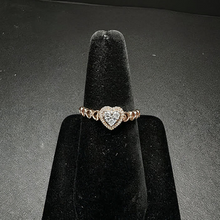 10k rose gold heart ring w diamonds