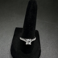 18K white gold engagement ring w 67 pt princess cut diamond