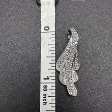 10k white gold leaf pendant w diamonds