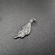 10k white gold leaf pendant w diamonds