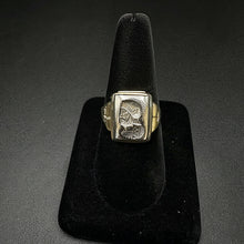 10k white & yellow gold mens ring (8.5)