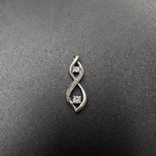 10k white gold infinty pendant w diamonds