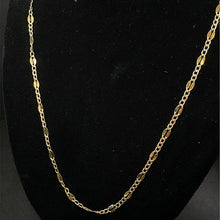 10k yellow & white gold figaro link chain,20