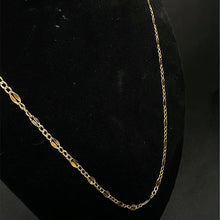10k yellow & white gold figaro link chain,20