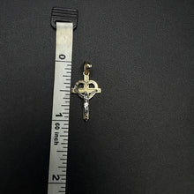 10k yellow & white gold heart cross pendant