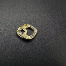 10k yellow gold mom & baby heart pendant w diamonds