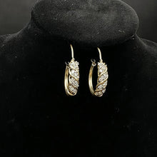 10k yellow gold hoops w diamonds