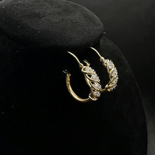 10k yellow gold hoops w diamonds