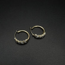 10k yellow gold hoops w diamonds