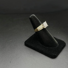 10k yellow gold square diamond ring