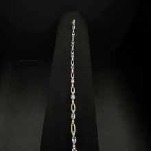 10K yellow gold bracelet w tanzanite stones & diamonds