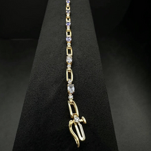 10K yellow gold bracelet w tanzanite stones & diamonds