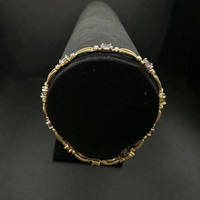 10K yellow gold bracelet w tanzanite stones & diamonds