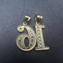 10k yellow gold sweet 16 pendant w cubic zirconias