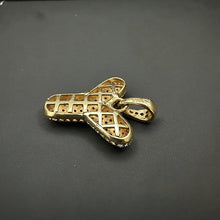 10k yellow gold Y pendant w cubic zirconias