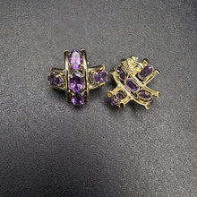 10k yellow gold stud amethyst stone stud earrings