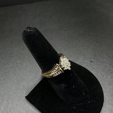 10k yellow gold cluster ring w diamonds