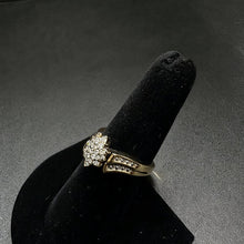10k yellow gold cluster ring w diamonds