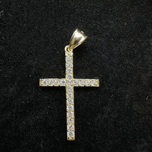10k yellow gold cross w designs & czs
