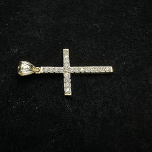 10k yellow gold cross w designs & czs