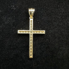 10k yellow gold cross w designs & czs